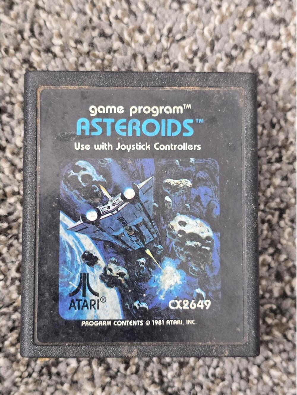 Atari Asteroids Game Program Cartridge CX2649 for Joystick Controllers